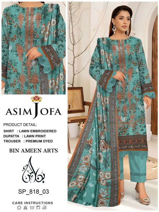 EMB 3 Piece Zinc Suit | Lawn Stuff By Asim Jofa