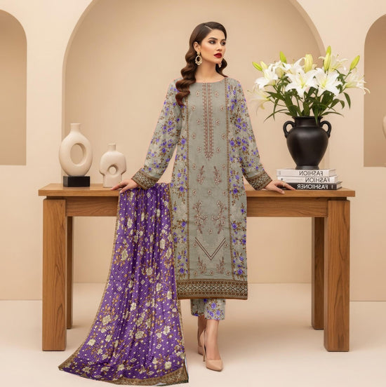 EMB 3 Piece Sea Green Suit | Lawn Stuff By Sapphire