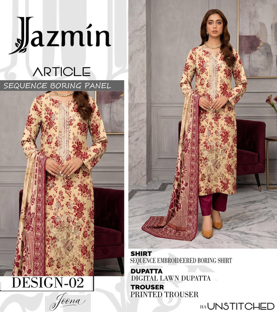 EMB 3 Piece Skin Suit | Lawn Stuff By Jazmin