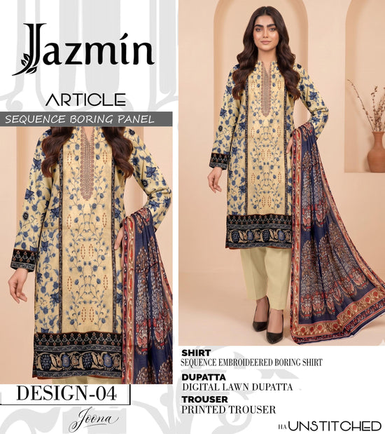 EMB 3 Piece Skin Suit | Lawn Stuff By Jazmin
