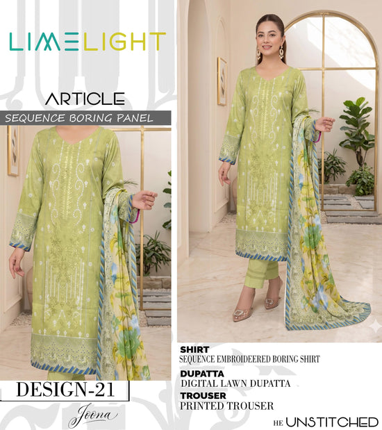 EMB 3 Piece Parrot  Suit | Lawn Stuff By LIMELIGHT
